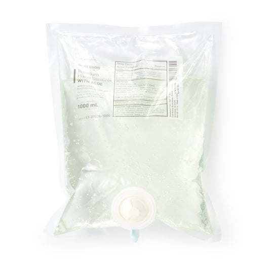 Hand Sanitizer with Aloe McKesson Premium 1,000 mL Ethyl Alcohol Gel Dispenser Refill Bag - 53-27036-1000