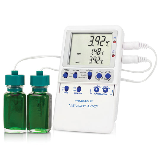Cole-Parmer Inst. Traceable Memory-Loc Refrigerator / Freezer Thermometer with Alarm and Data Logger 94460-39, 1 Each