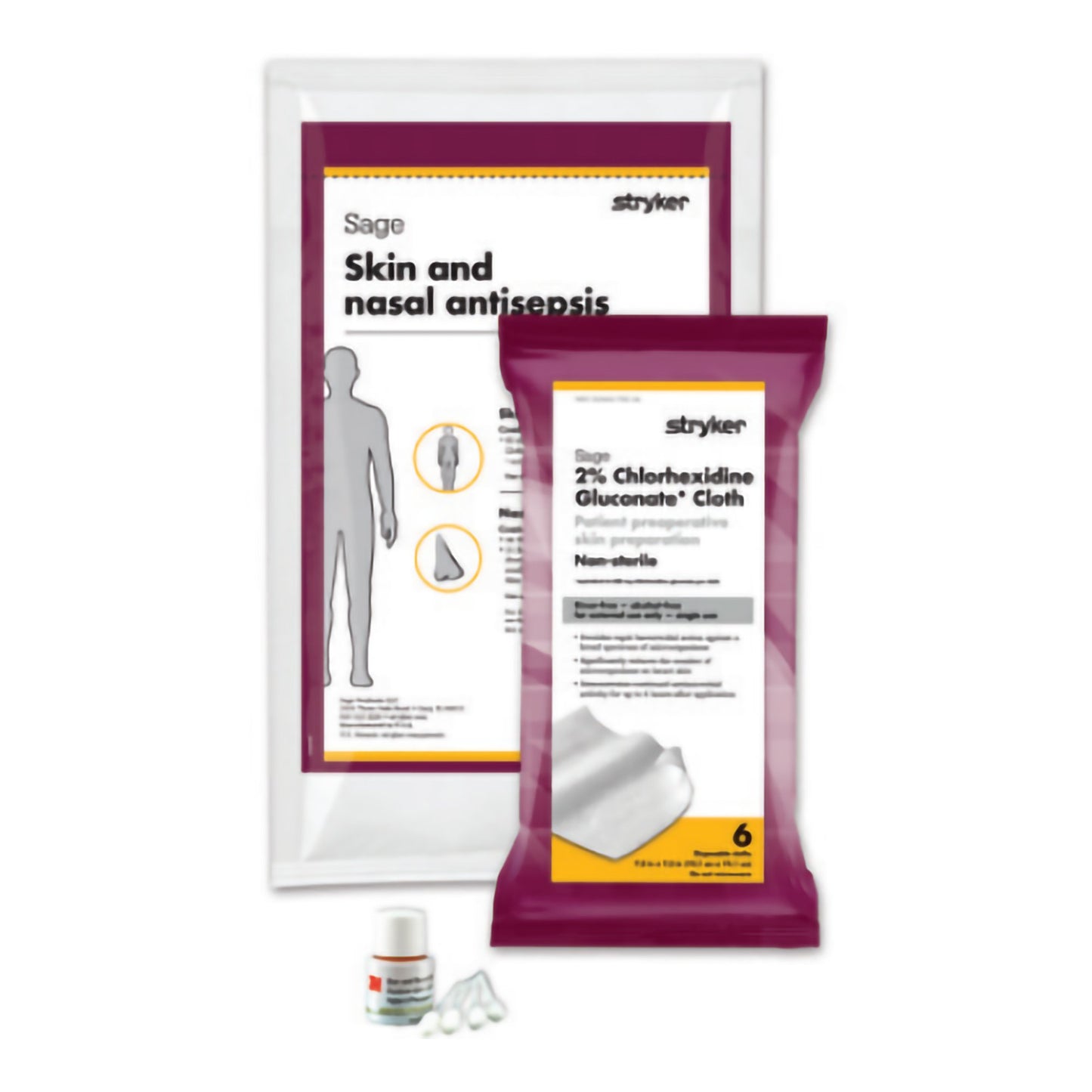 Skin and Nasal Prep Kit Sage Nose To Toes™ Soft Pack 2% / 5% Strength CHG (Chlorhexidine Gluconate) / Povidone-Iodine NonSterile 9012