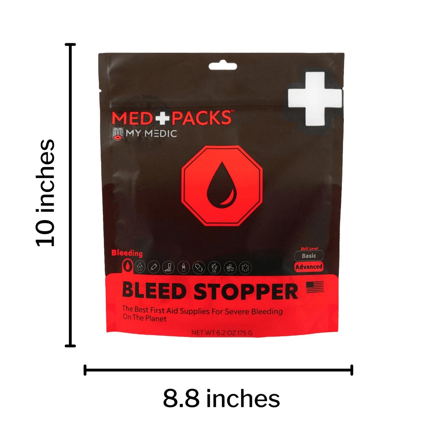 Med Packs™ First Aid Kit to Stop Bleeding – Emergency Supplies in Portable Pouch MM-KIT-S-MD-PK-BLD-GEN-RAT