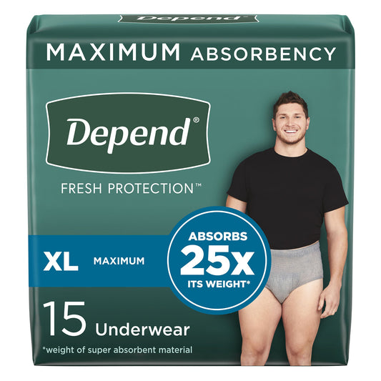 Depend® Fresh Protection™ Men's Maximum Absorbency Underwear, X-Large 47930