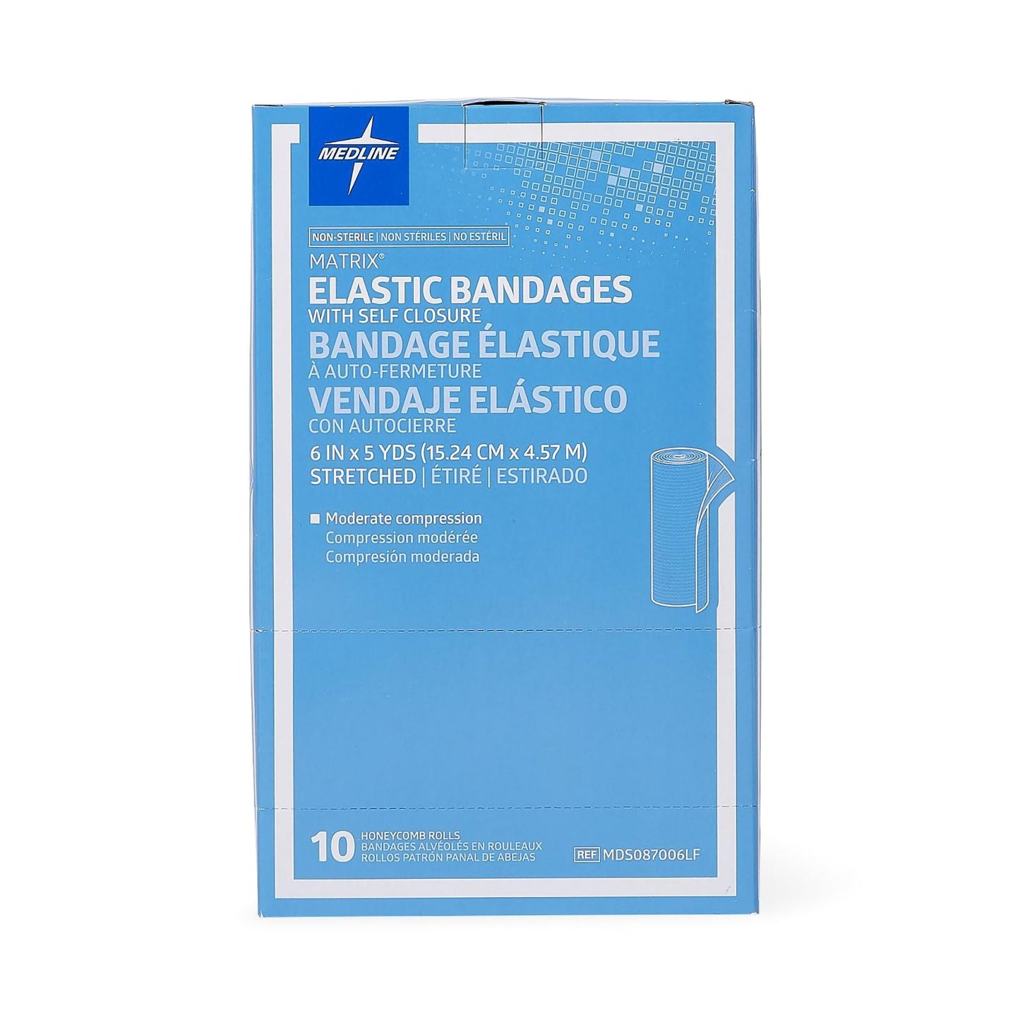 Matrix Double Hook and Loop Closure Elastic Bandage, 6 Inch x 5 Yard MDS087006LF
