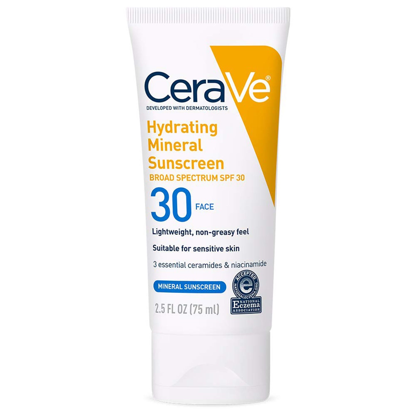Sunscreen CeraVe® Hydrating Mineral Sunscreen Face SPF 30 Lotion 2.5 oz. Tube 60600051503