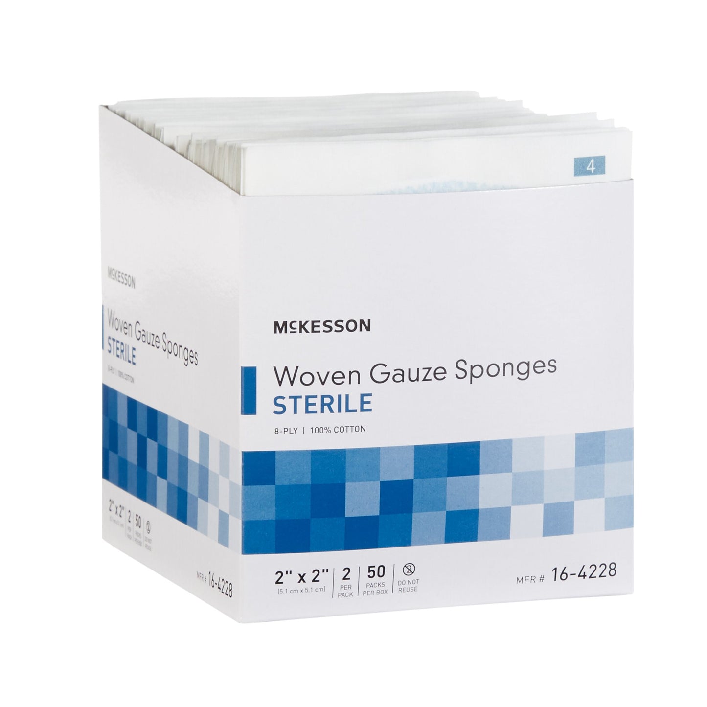 McKesson Sterile Gauze Sponge, 2 x 2 Inch, Eight Ply 16-4228