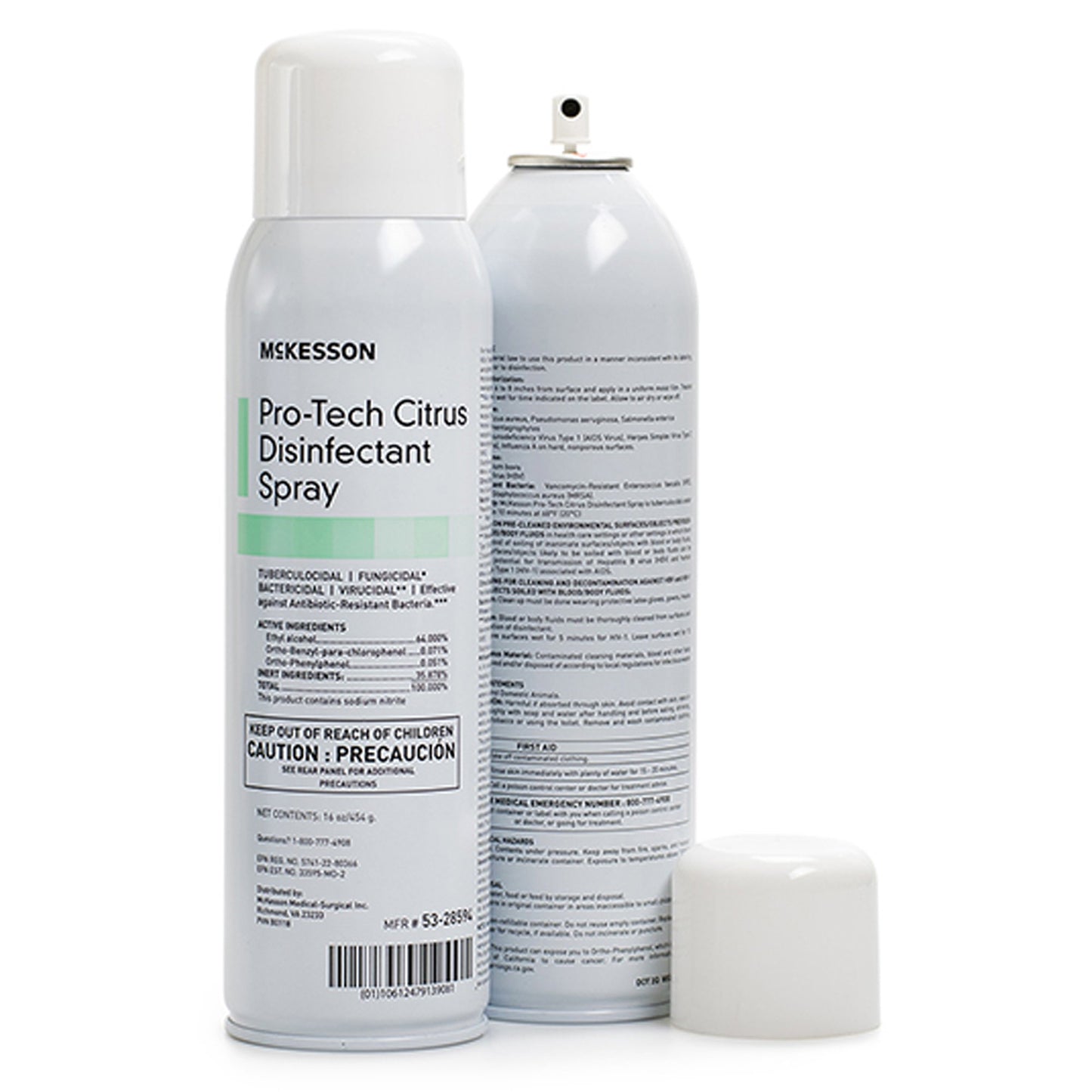 Surface Disinfectant Cleaner McKesson Pro-Tech Alcohol Based Aerosol Spray Liquid 16 oz. Can Citrus Scent NonSterile - 53-28594