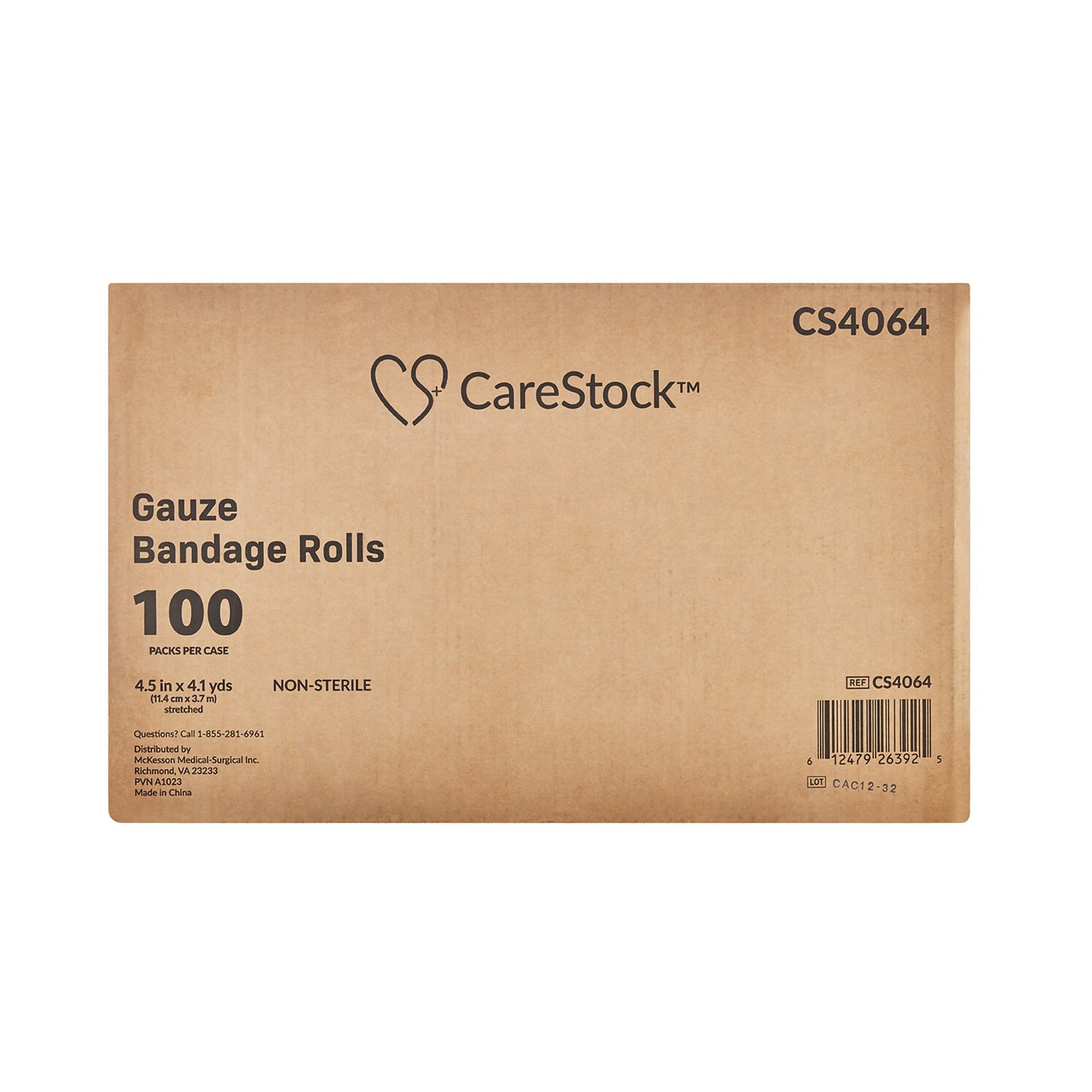 CareStock™ Nonsterile Gauze Bandage Roll, Sterile, 4.5 Inch x 4.1 Yard CS4064