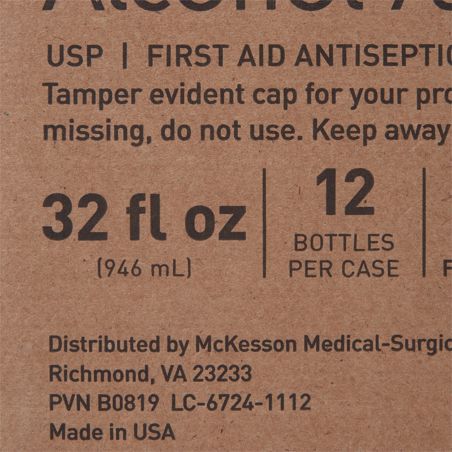 McKesson Isopropyl Alcohol Antiseptic, 32-ounce bottle 23-D0024