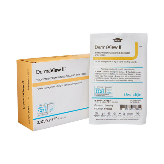 DermaView II™ Transparent Film Dressing, 6 x 7 Centimeter 00252E
