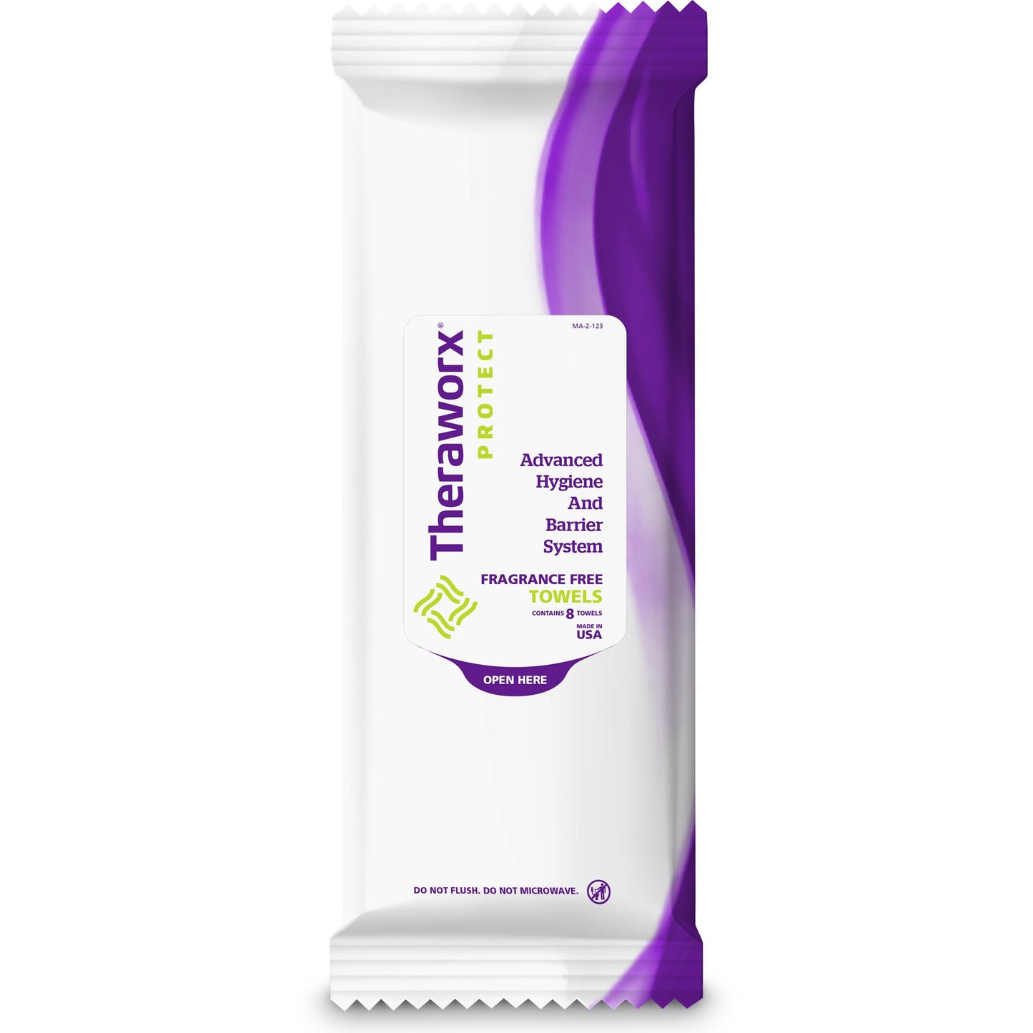 Personal Hygiene Barrier Wipe Theraworx® Protect Advanced Hygiene Barrier System Soft Pack Unscented 8 Count - HX-8808FF