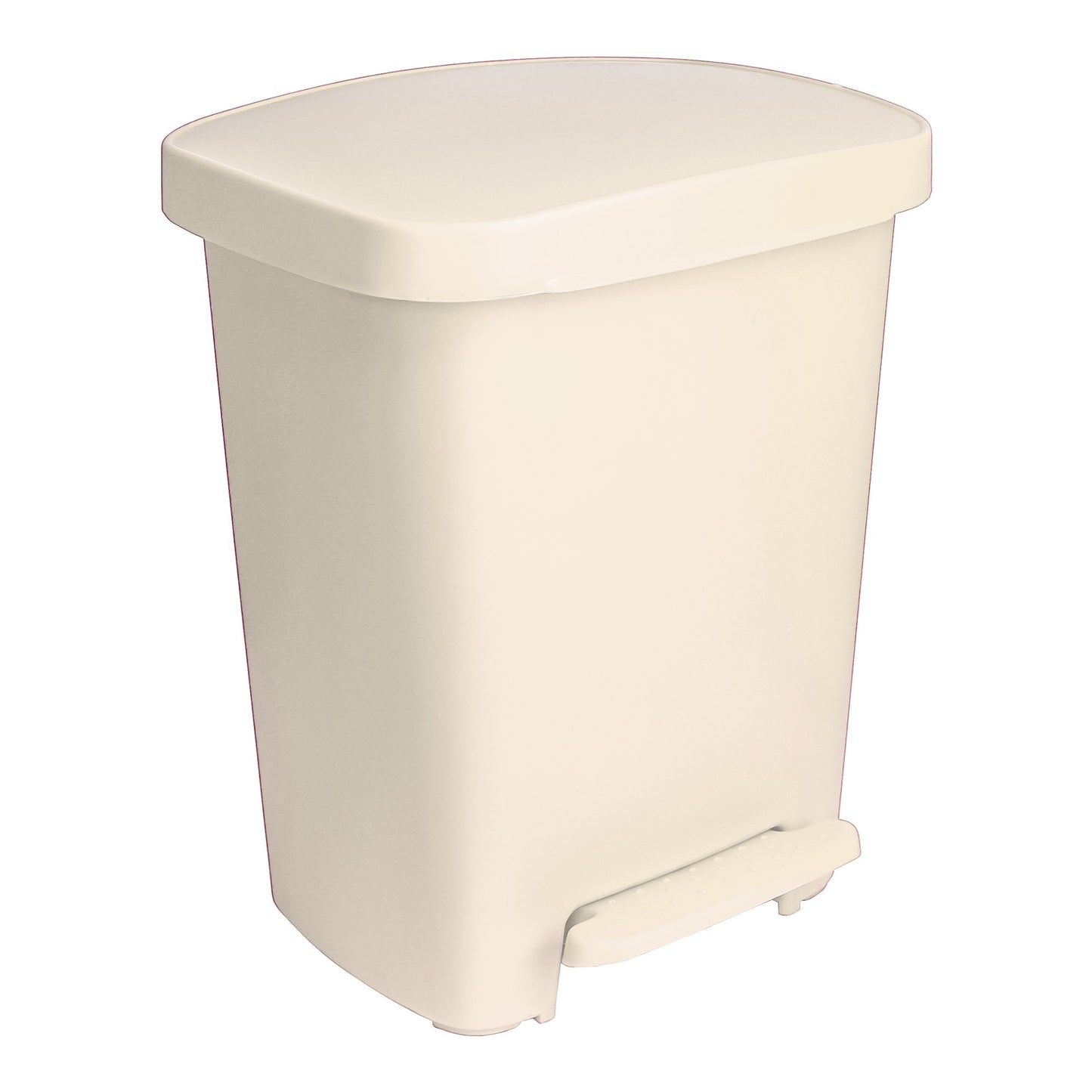 McKesson Waste Can with Step-On Pedal, Plastic, Beige, 15.16 x 14.37 x 18.9 Inch 16-25271