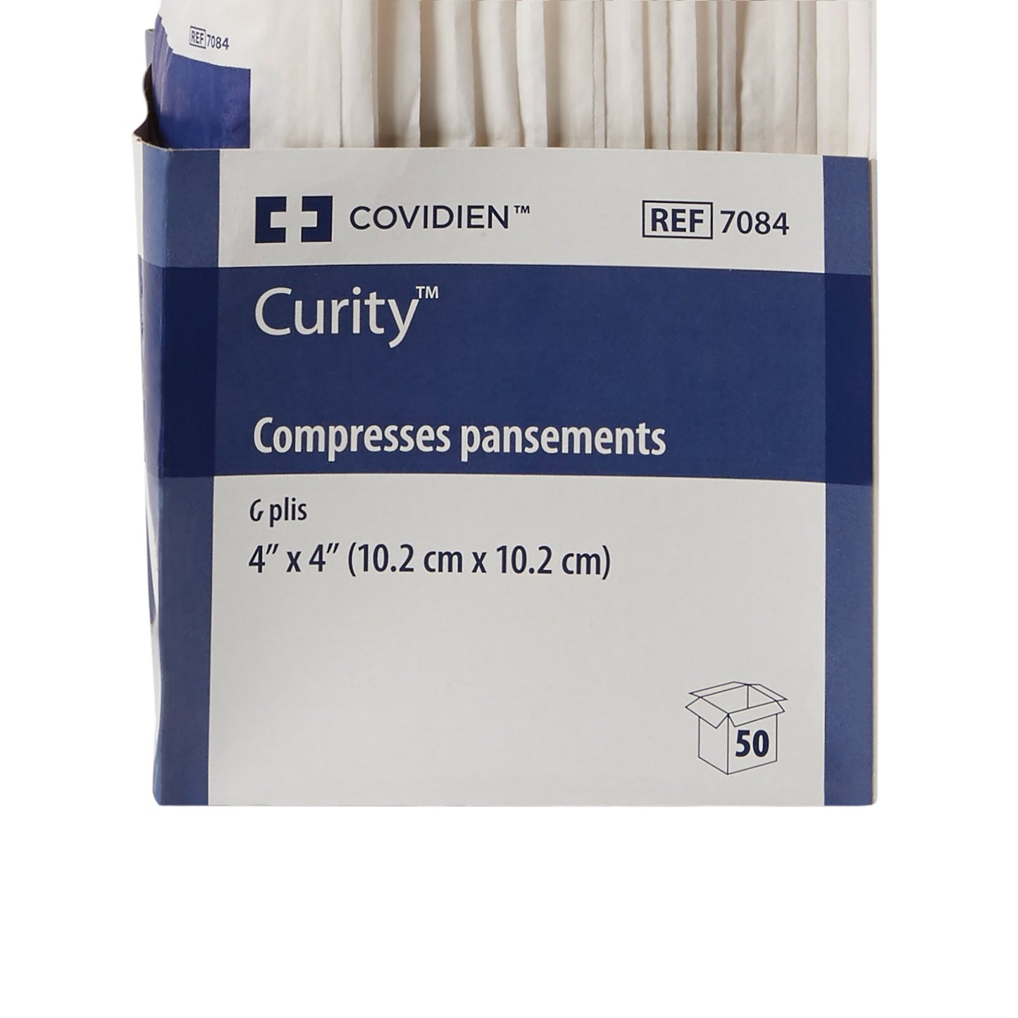 Curity™ Sterile Nonwoven Sponge, 4 x 4 Inch, 6-Ply 7084-