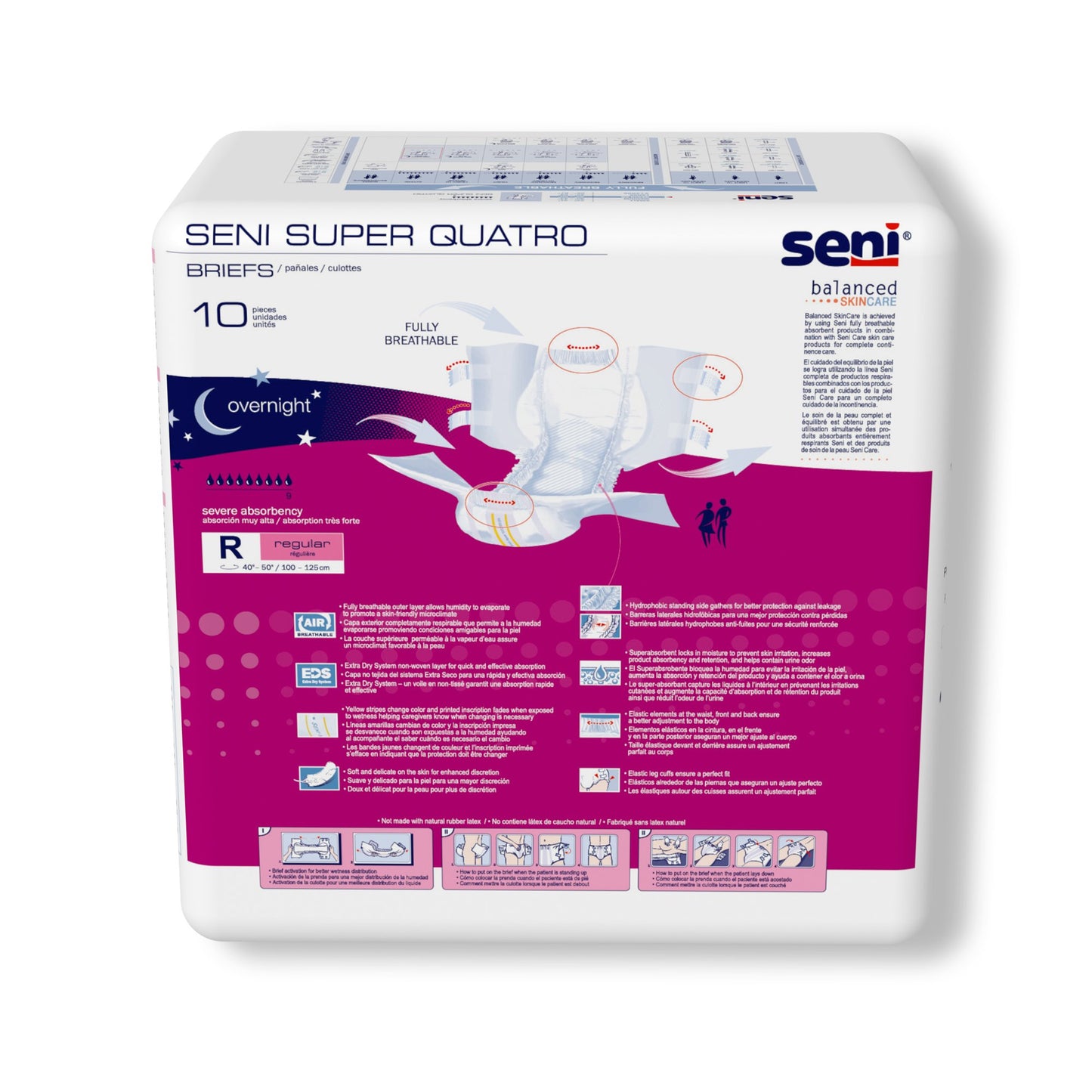 Seni® Super Quatro Severe Absorbency Incontinence Brief, Regular S-RE10-BQ1