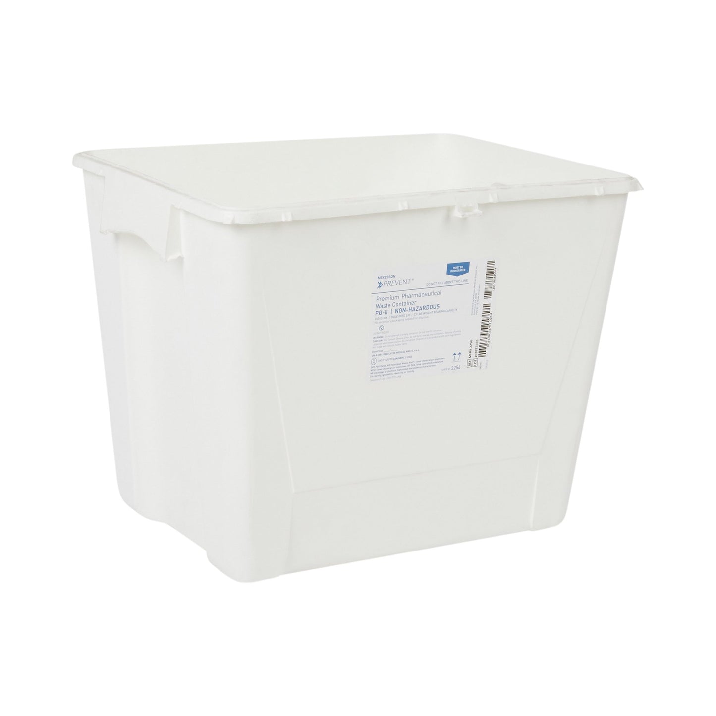 McKesson Prevent® Pharmaceutical Waste Container, 8 Gal., 13.5 x 17.3 x 13 inch 2256