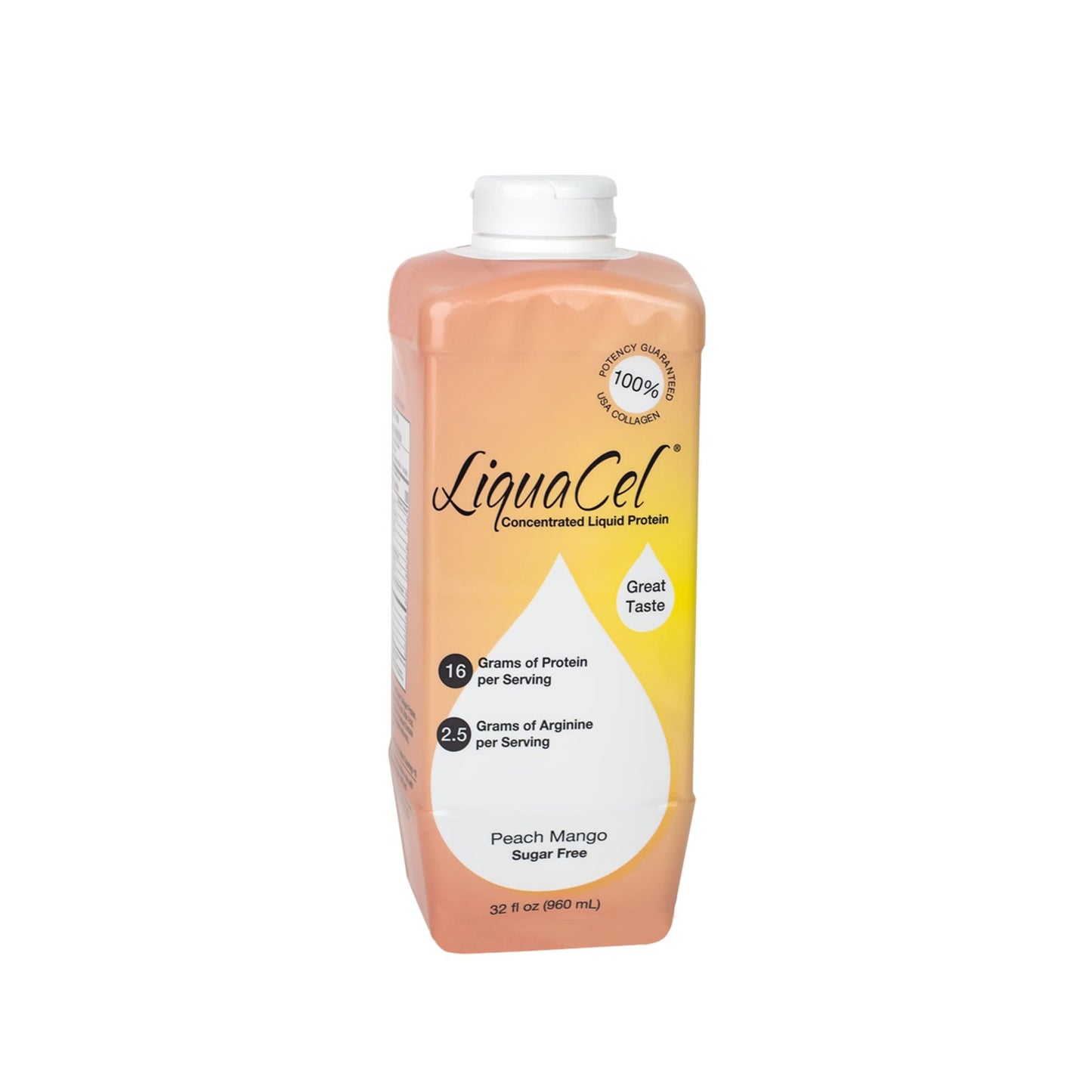 Oral Supplement LiquaCel® Peach Mango Flavor Liquid 32 oz. Bottle - GH-87