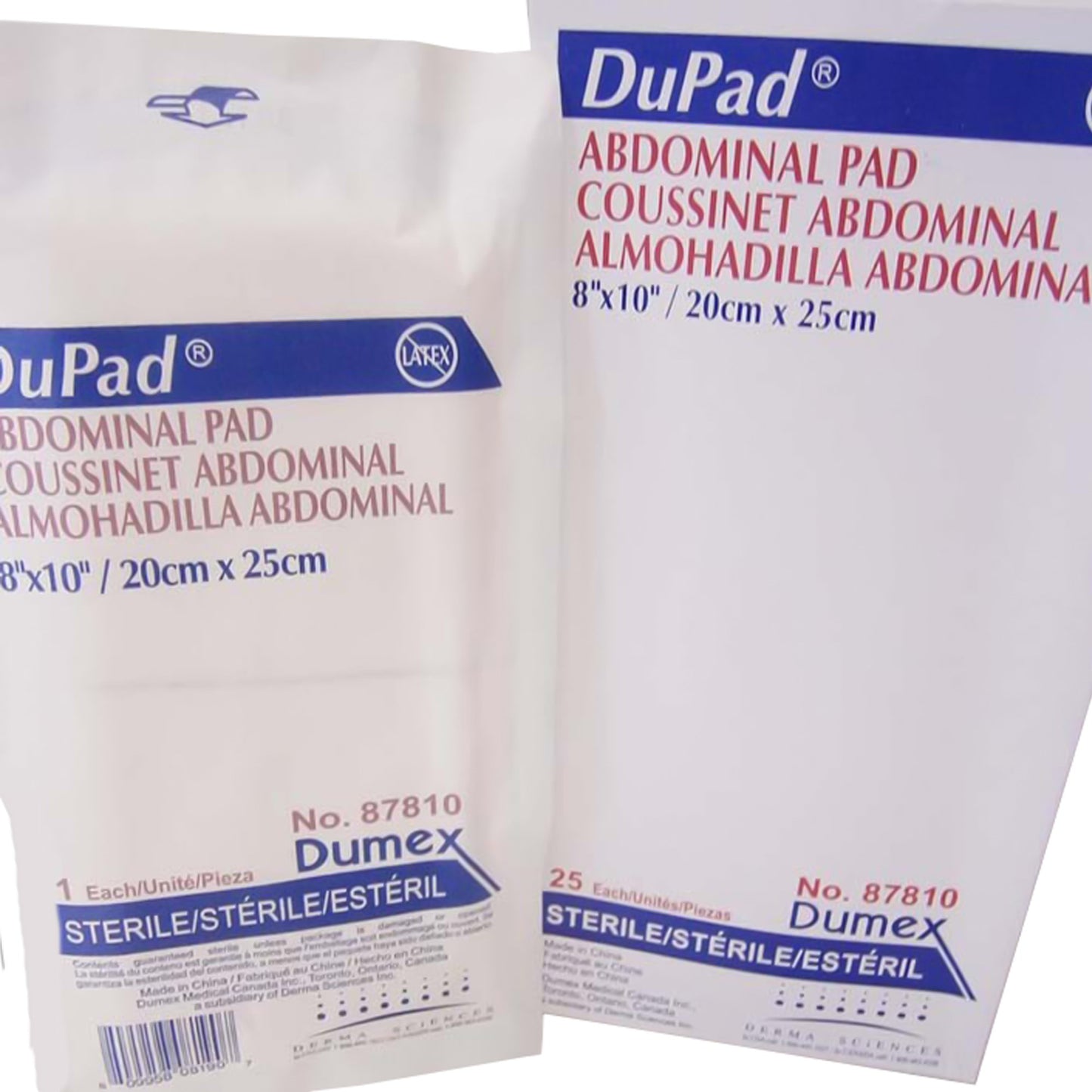 Abdominal Pad DuPad® 8 X 10 Inch 1-Ply Sterile 1 per Pack - 87810