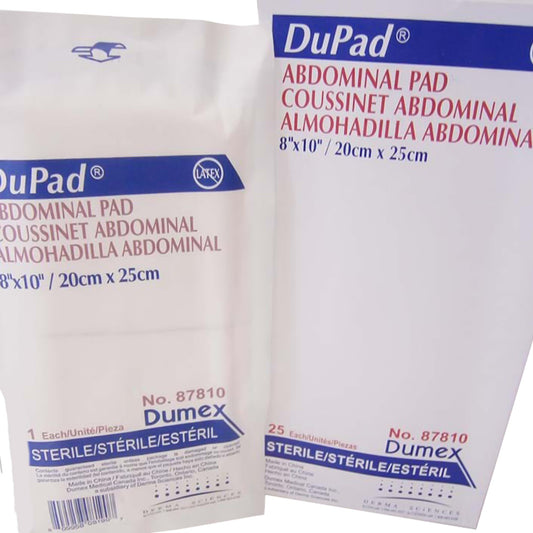 Abdominal Pad DuPad® 8 X 10 Inch 1-Ply Sterile 1 per Pack - 87810