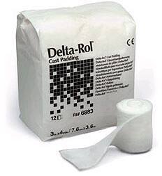 BSN Medical Delta-Rol White Acrylic Undercast Cast Padding, 4 Inch x 4 Yard 6884, Bag of 12