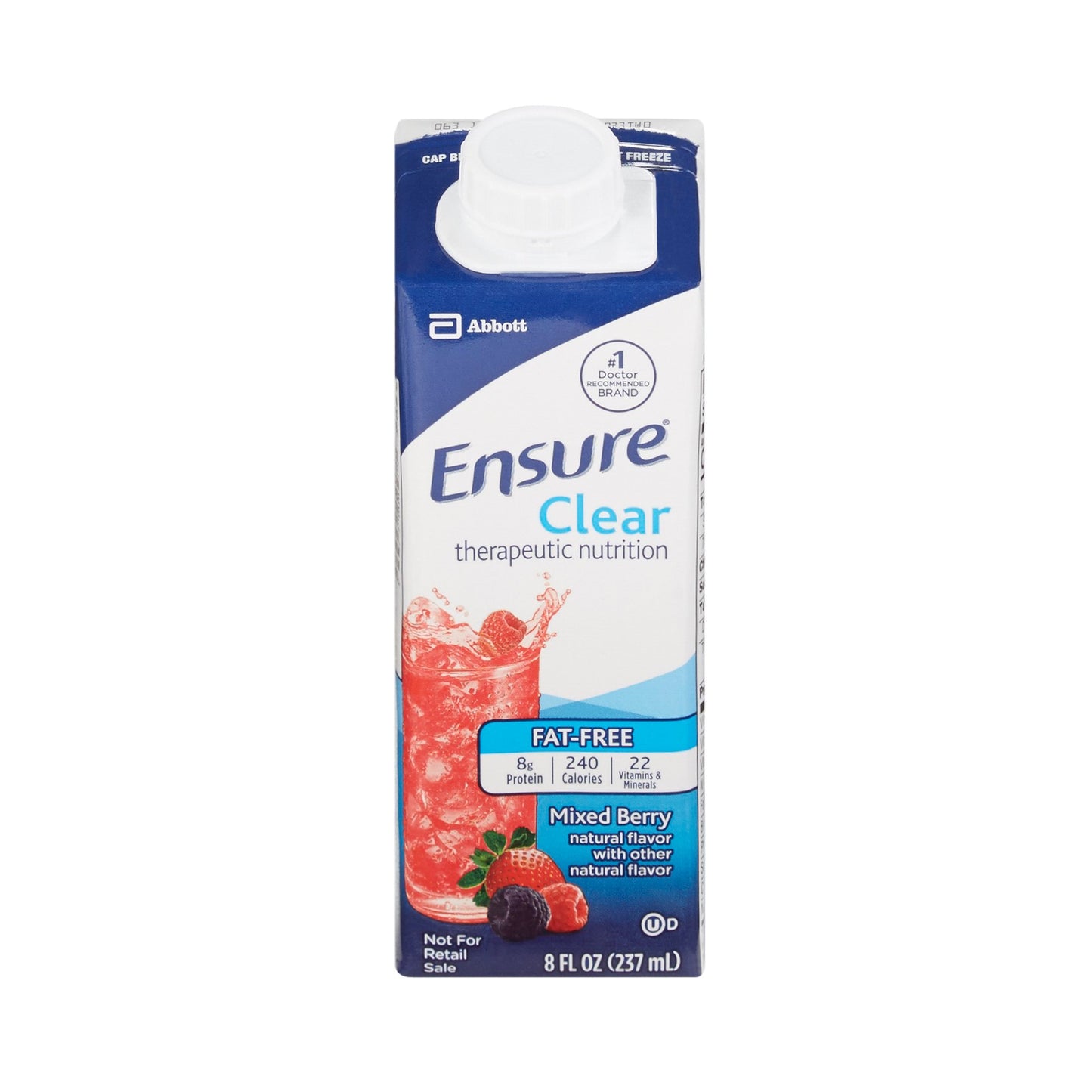 Oral Supplement Ensure® Clear Therapeutic Nutrition Mixed Berry Flavor Liquid 8 oz. Reclosable Carton - 64900