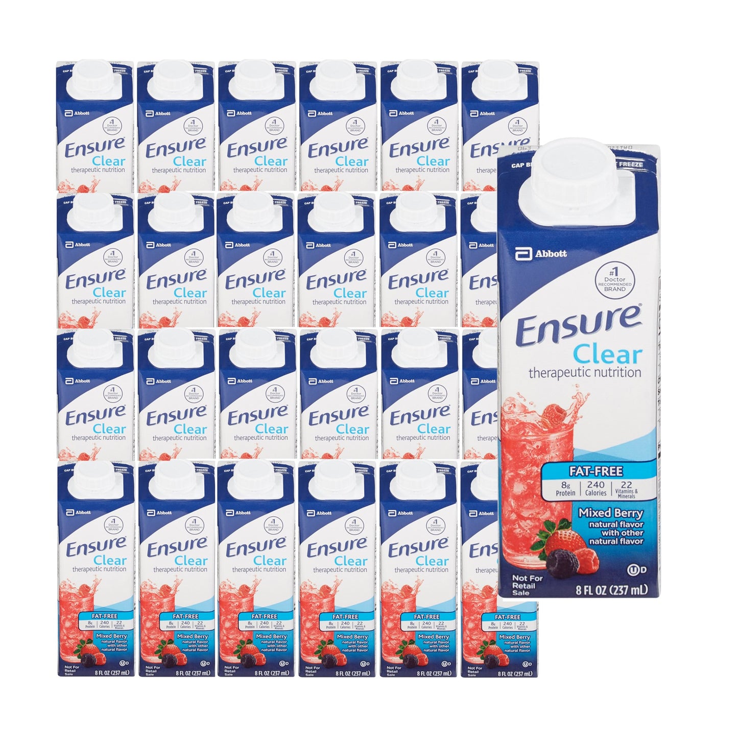 Ensure® Clear Therapeutic Nutrition, Mixed Berry, 8-ounce carton 64900