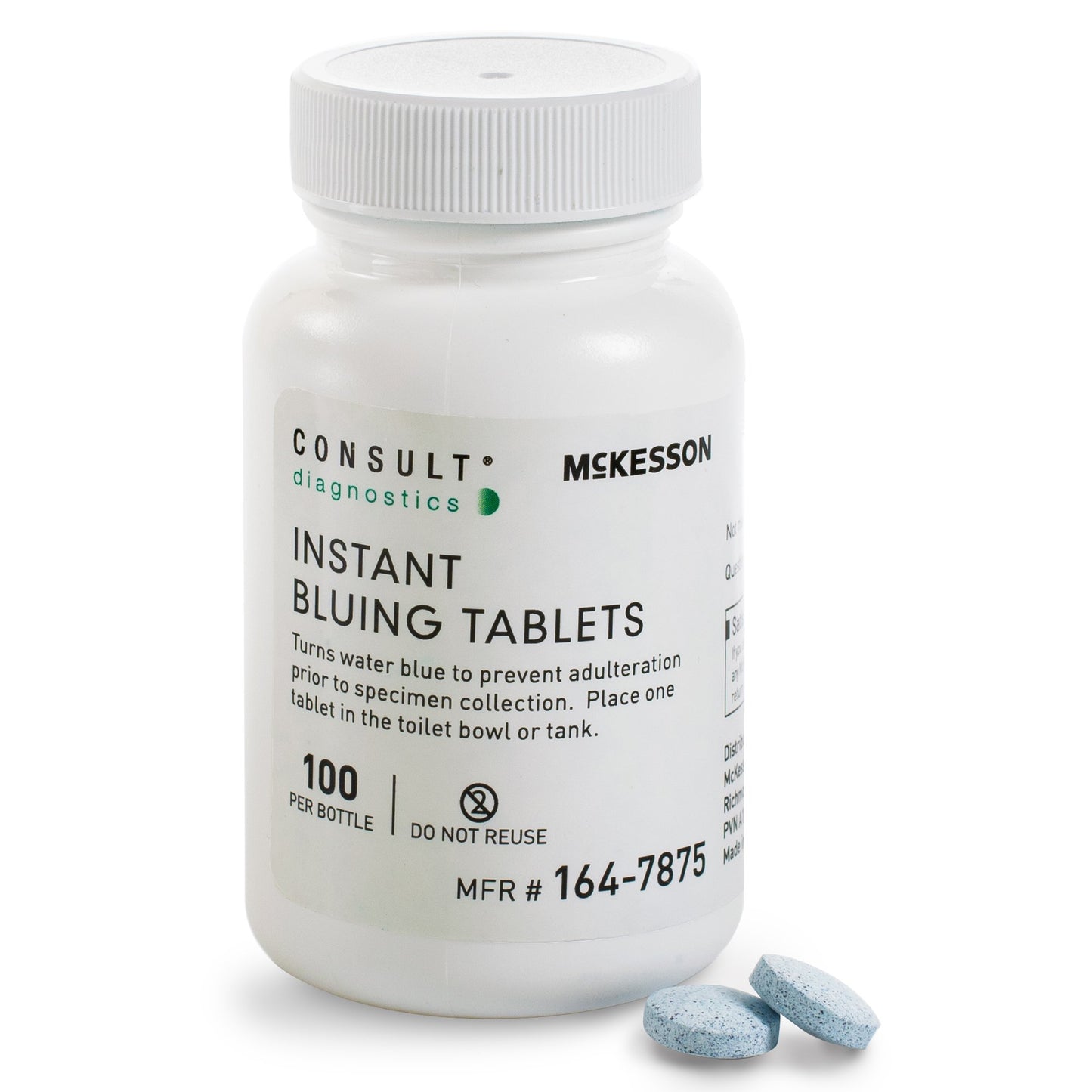 McKesson Consult™ Instant Bluing Tablets Blue, 100 Tests For Use In Toilet Water - 164-7875
