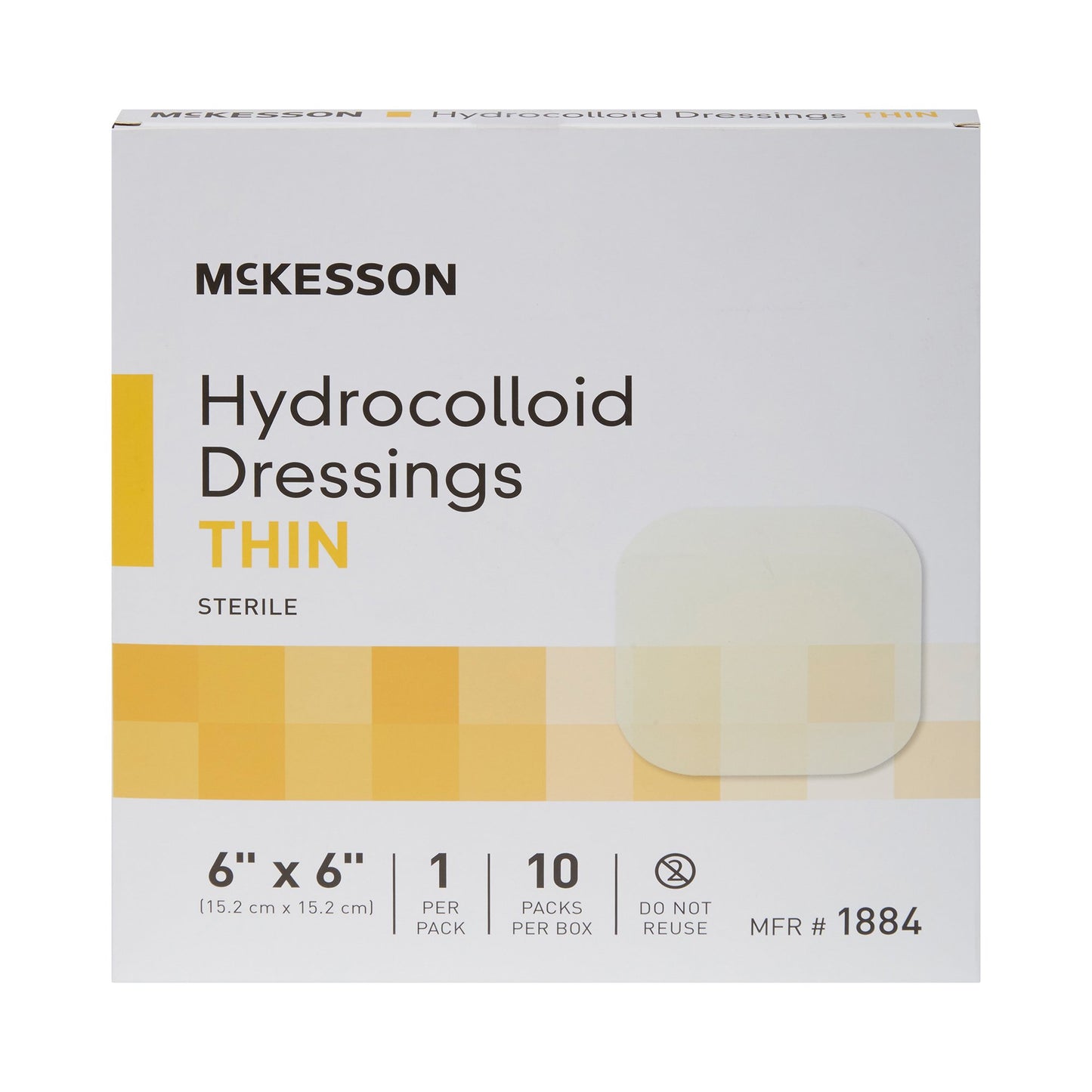McKesson Hydrocolloid Dressing, 6 x 6 Inch 1884