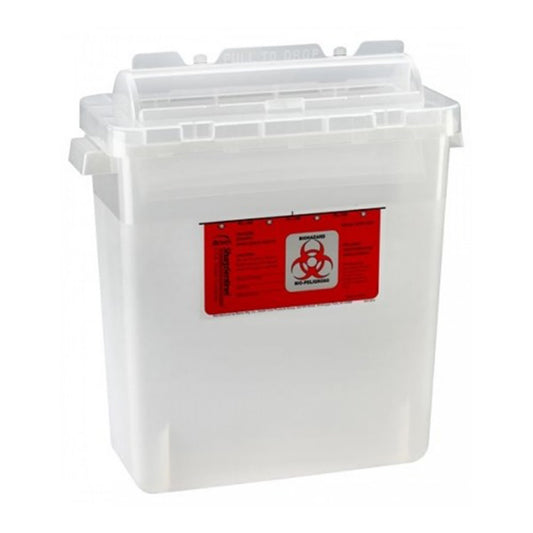 Sharps Container Bemis™ Sentinel Translucent Base 10 H X 5-1/4 W X 11 D Inch Horizontal Entry 1.25 Gallon - 175 020