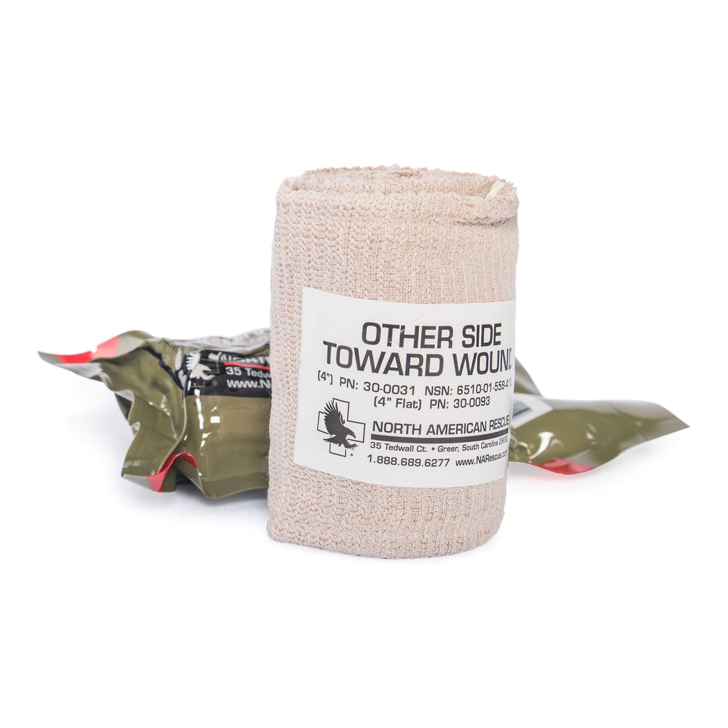 North American Rescue ETD C-Clasp Closure Trauma Dressing, 4 x 70 Inch 30-0031, 1 Each