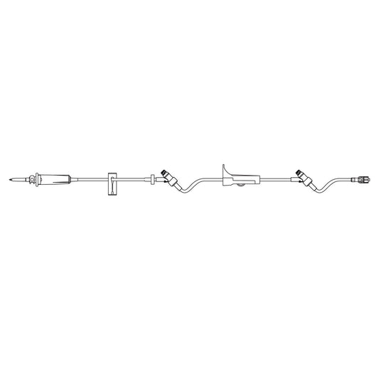 Primary IV Administration Set SafeDay™ Gravity 2 Ports 15 Drops / mL Drip Rate Without Filter 106 Inch Tubing Solution Without Flow Regulator - 352636