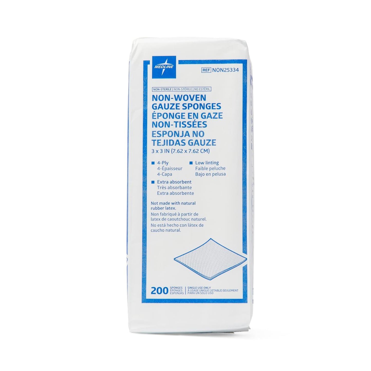 Avant Gauze® Nonwoven Sponge, 3 x 3 Inch, 4-Ply NON25334