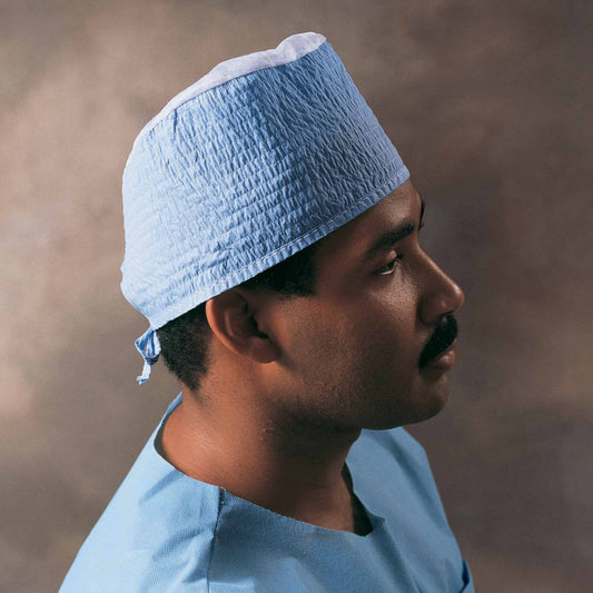 O&M Halyard Inc Halyard Blue Ties Surgeon Cap 69520, Case of 3