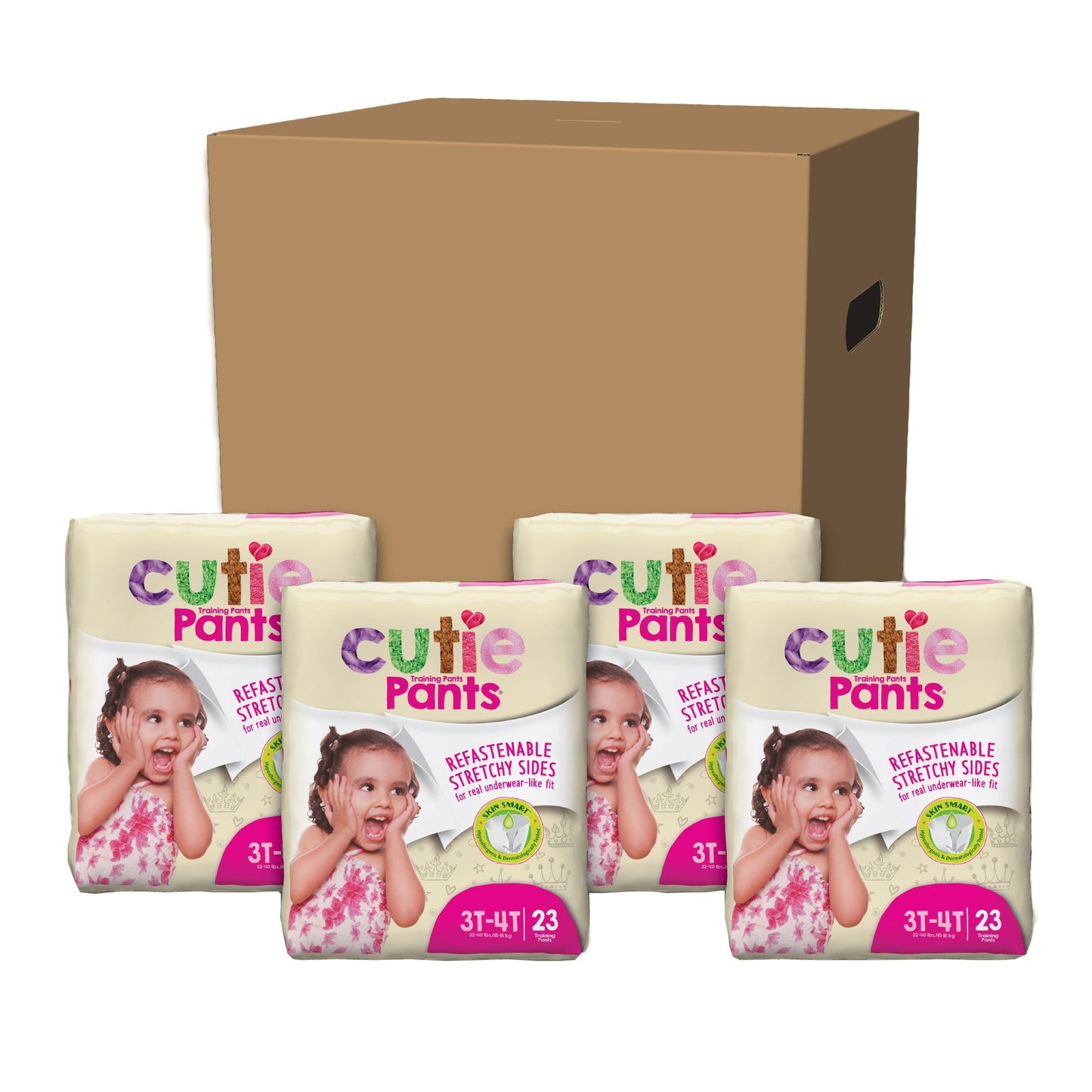 Cutie Pants® Toddler Training Pants, Pink Princess Print, 3T – 4T, 32 – 40 lbs. CR8008