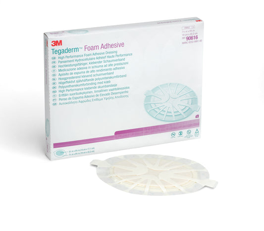 3M™ Tegaderm™ High Performance AdhesiveBorder Foam Dressing, 19 x 22.2 cm Oval 90616