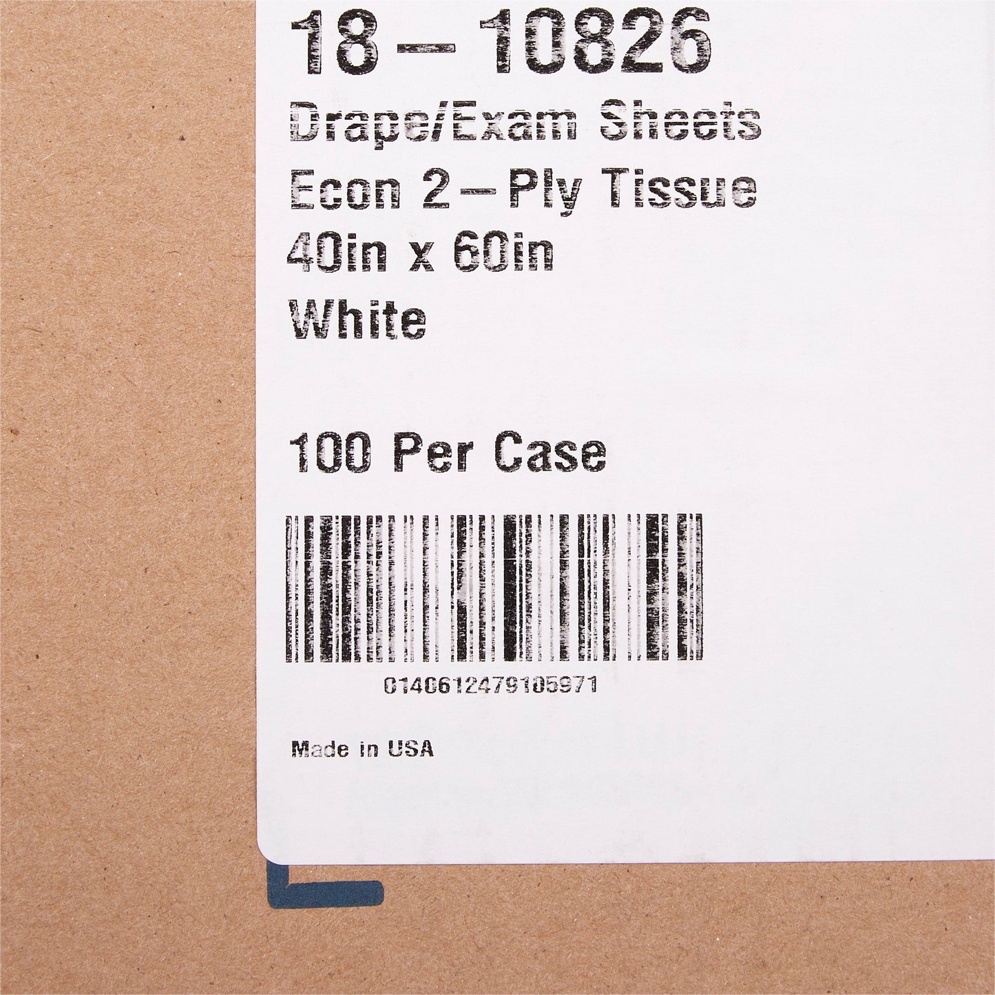 McKesson Nonsterile Physical Exam Drape, 40 x 60 Inch 18-10826