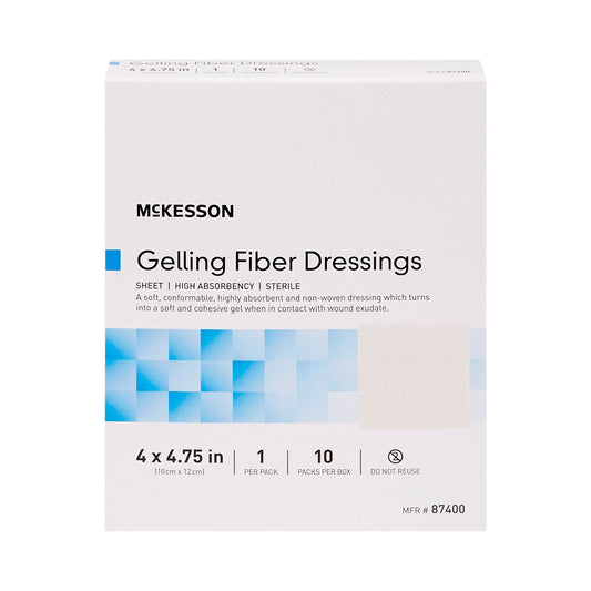 McKesson Gelling Fiber Wound Dressing, 4 x 4-3/4 Inch 87400