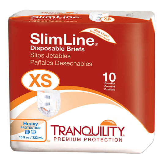 Unisex Adult Incontinence Brief Tranquility® Slimline® X-Small Disposable Heavy Absorbency - 2166