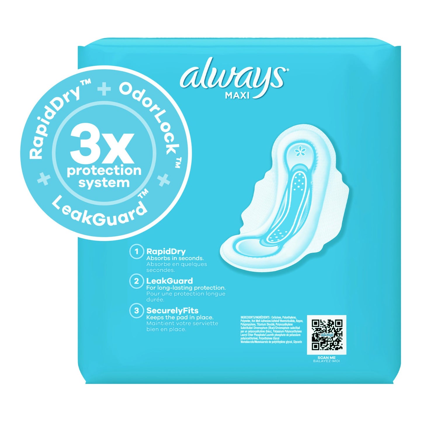 Always® MAXI Extra Long Super Pads with Wings, Size 3 03700098727