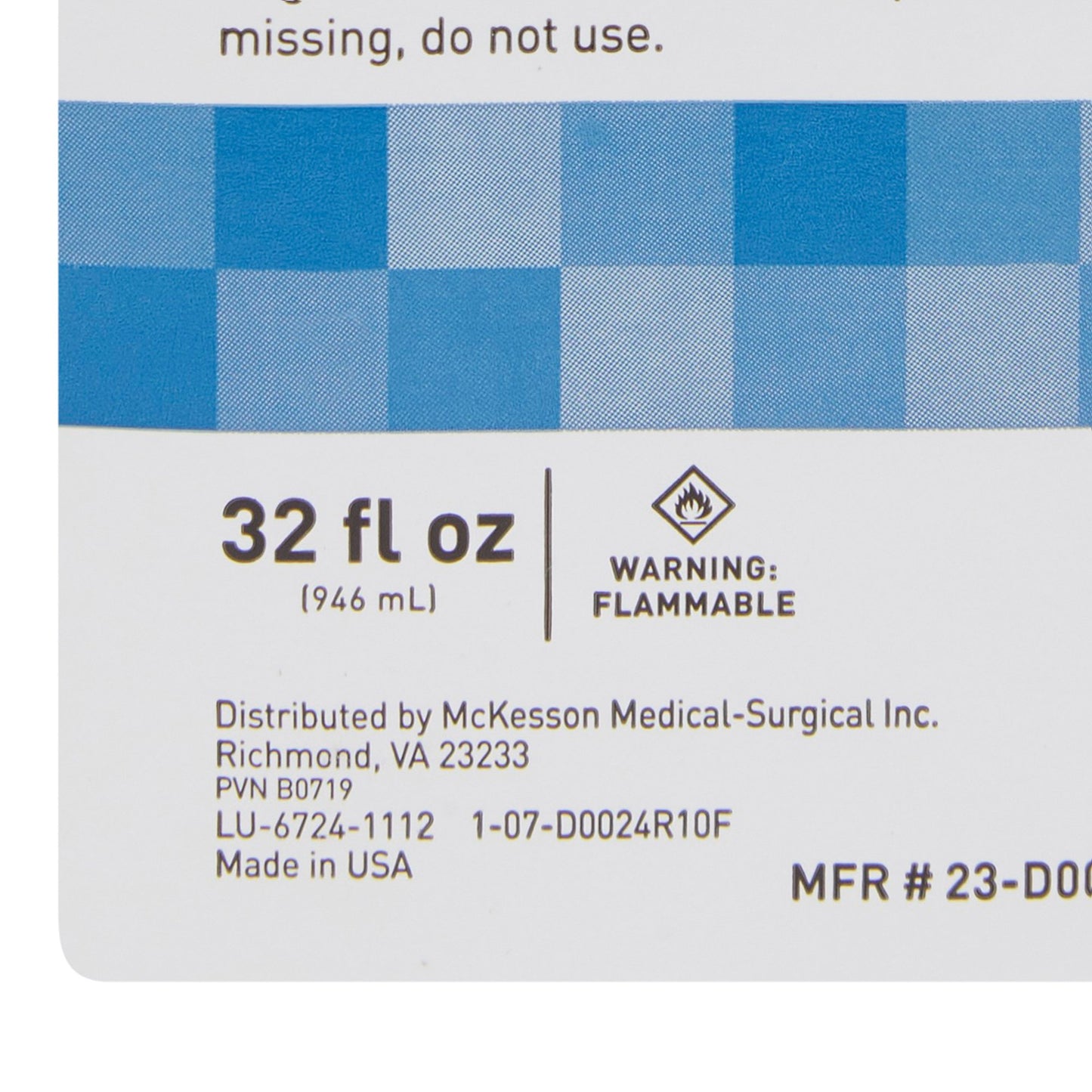 McKesson Isopropyl Alcohol Antiseptic, 32-ounce bottle 23-D0024
