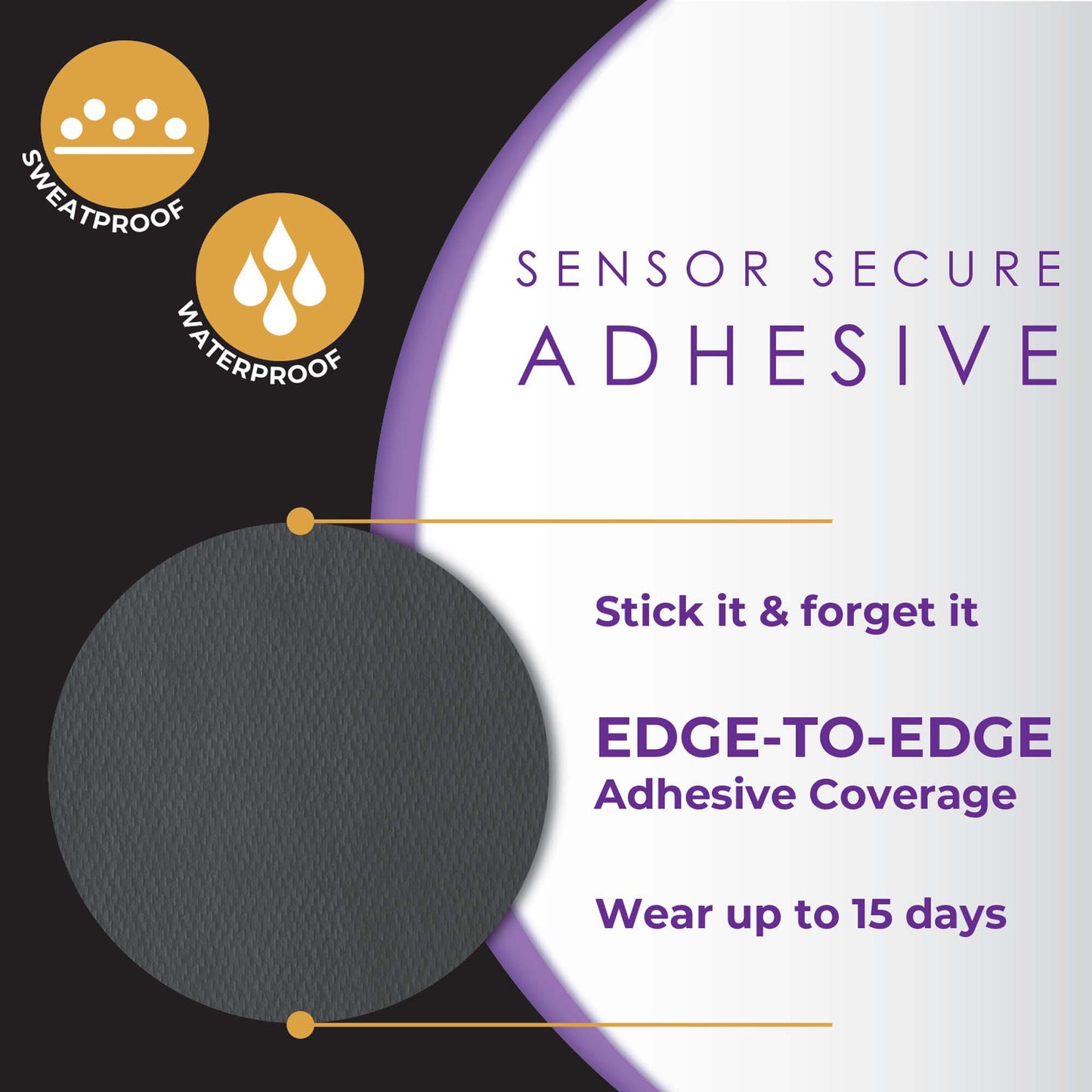 Sensor Overpatch CoverGuard Black For Dexcom G7 Sensor 101-201B