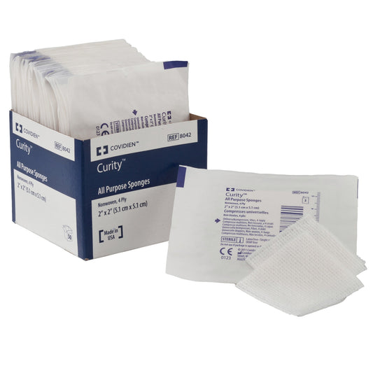 Curity™ Sterile Nonwoven Sponge, 3 x 3 Inch, 4-Ply 8043