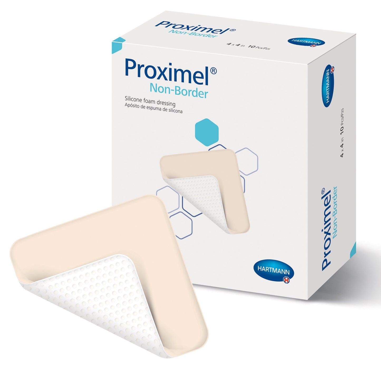 Foam Dressing Proximel® Non-Border 4 X 4 Inch Without Border Waterproof Backing Silicone Face Square Sterile 15713100