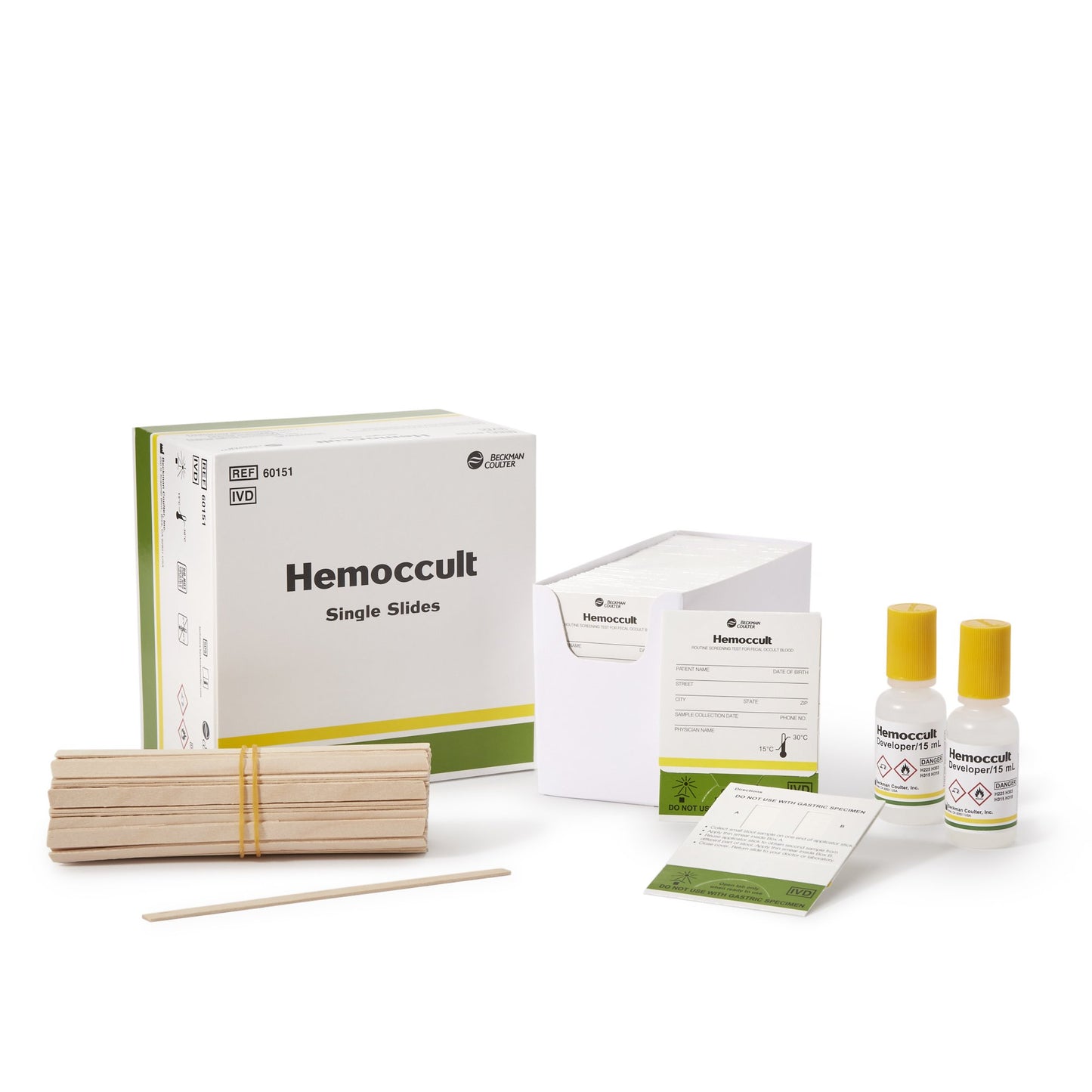 Cancer Screening Test Kit Hemoccult® Single Slides Fecal Occult Blood Test (FOBT) 100 Tests CLIA Waived - 60151A