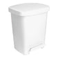 McKesson Waste Can with Step-On Pedal, Plastic, White, 14.37 x 15.16 x 18.9 Inch 16-25269