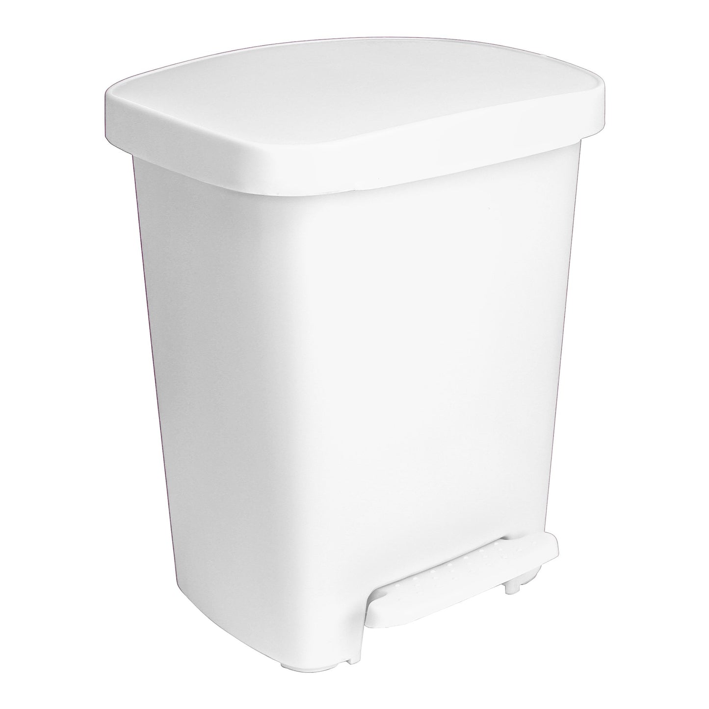McKesson Waste Can with Step-On Pedal, Plastic, White, 14.37 x 15.16 x 18.9 Inch 16-25269