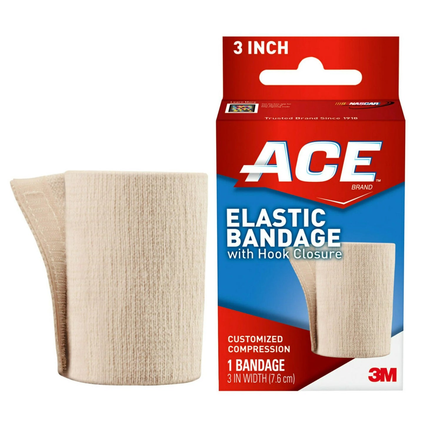 3M™ Ace™ Single Hook and Loop Closure Elastic Bandage, 3 Inch Width 207603