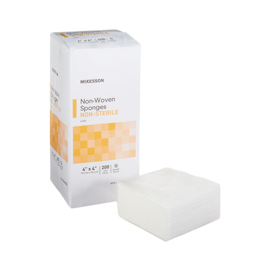 Nonwoven Sponge McKesson 4 X 4 Inch 4-Ply NonSterile 200 per Pack - 94442000