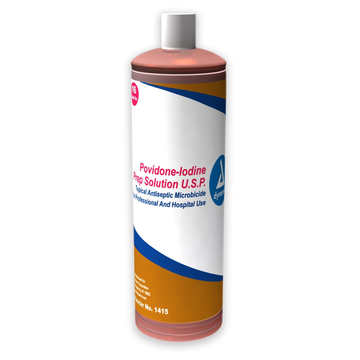 Skin Prep Solution Dynarex 16 oz. Bottle 10% Strength Povidone-Iodine NonSterile - 1415