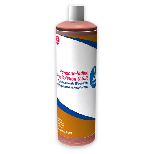 Skin Prep Solution Dynarex 16 oz. Bottle 10% Strength Povidone-Iodine NonSterile - 1415
