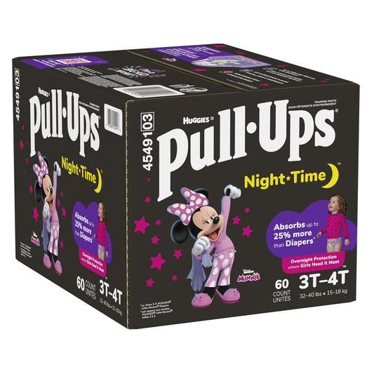 Female Toddler Training Pants Pull-Ups® Night-Time® Size 3T to 4T Disposable Heavy Absorbency - 45491