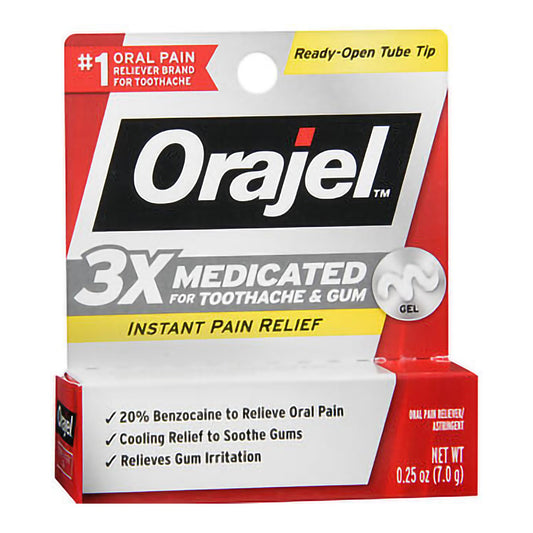 Church and Dwight Orajel 3X Medicated for Toothache & Gum Gel 10237070125, 1 Each