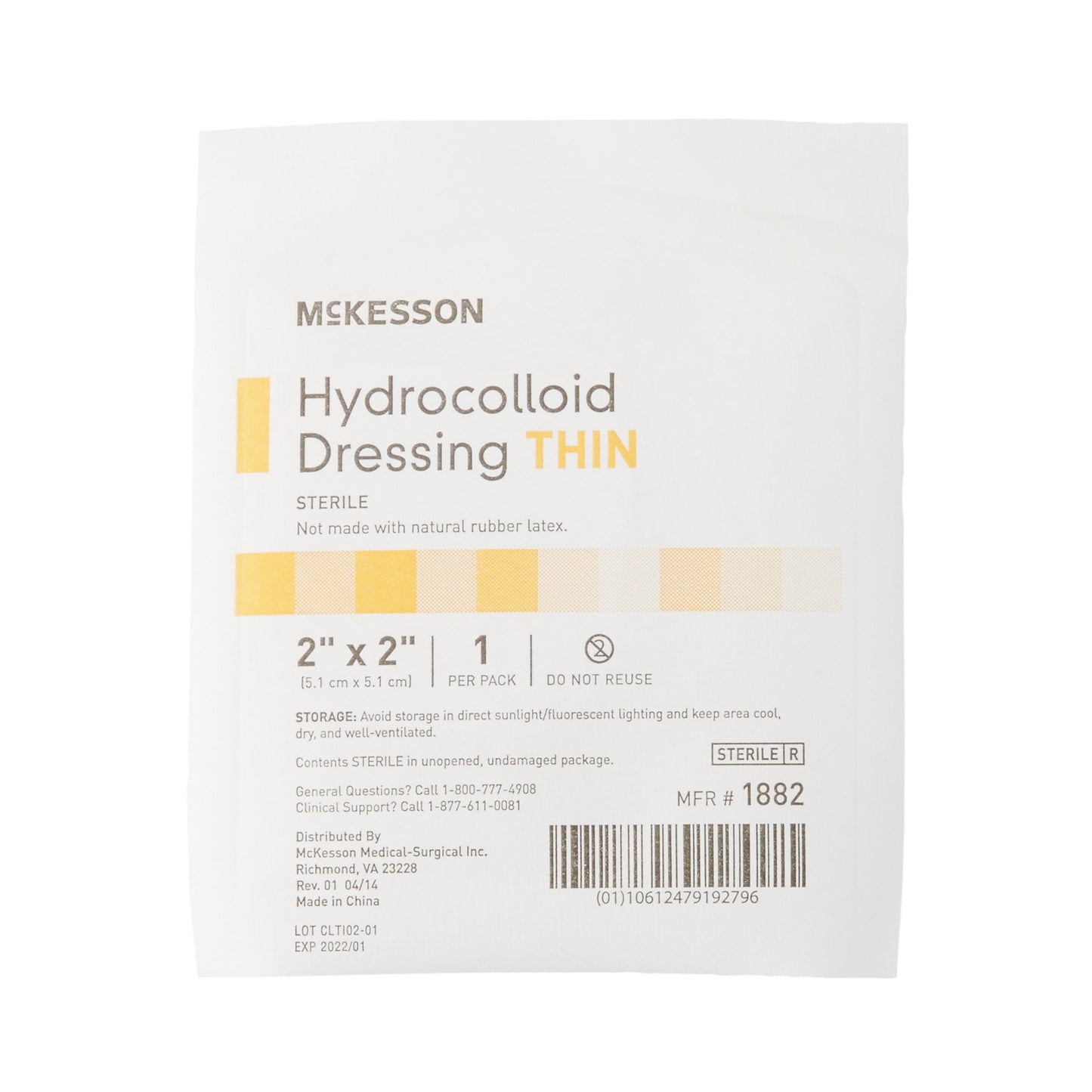 McKesson Hydrocolloid Dressing, 2 x 2 Inch 1882